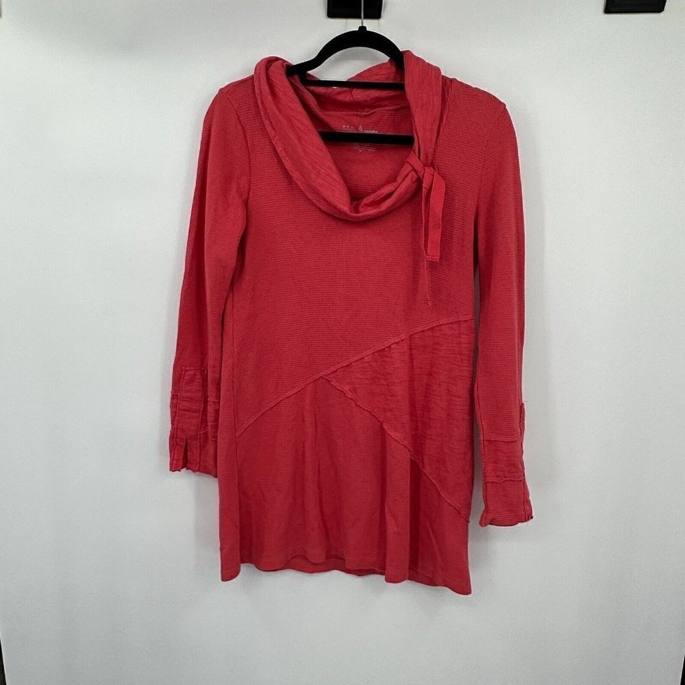 Neon Buddha Womens Sweater XS Pink Casual Cowl Neck Stretchy Pullover Active - Picture 3 of 11